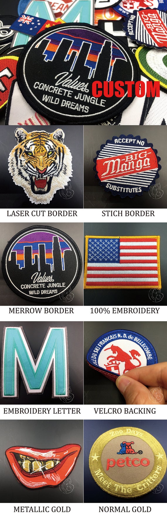 Custom Embroidered Patch iron on sew on patches