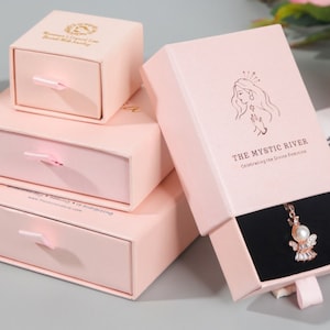 Paper box custom jewelry box with Sponges personalized logo chic small jewelry packaging box bulk drawer cardboard box