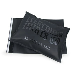 brand matte mailing mail self adhesive free plastic packaging custom printed shipping bag black spot poly mailer image 9