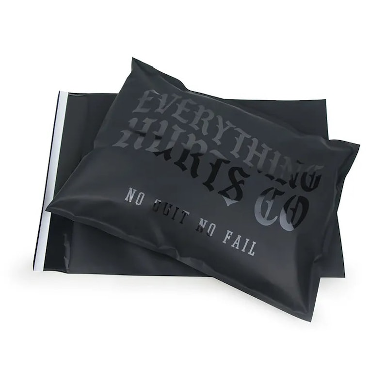 brand matte mailing mail self adhesive free plastic packaging custom printed shipping bag black spot poly mailer image 9