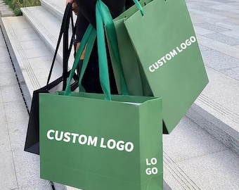 Custom Logo Paper Shopping Bags – Luxury Gift Packaging Bags | Personalized Clothing Boutique Paper Bag | Eco-Friendly Retail Packaging