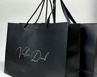 100Pcs Custom Logo Boutique Paper Bags Shopping Bags with Handle Clothes Merchandise Bag Boutique Retail Bags Custom Party Gift Bag