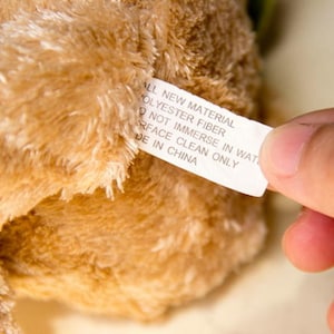 Op maat gemaakte knuffellabels, veiligheidslabels voor zacht speelgoed, bedrukte logo-zachte speelgoedlabels, hoogwaardig zacht label voor kleding