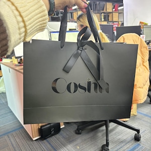 Bags with satin ribbon & your Logo, Personalized gift Bag with satin ribbon handles for your business, presentation, event, party
