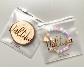 Custom Logo Earring Necklace Packaging Zipper Bag Clear/Transparent Pvc Jewelry Cosmetic zipper Bag