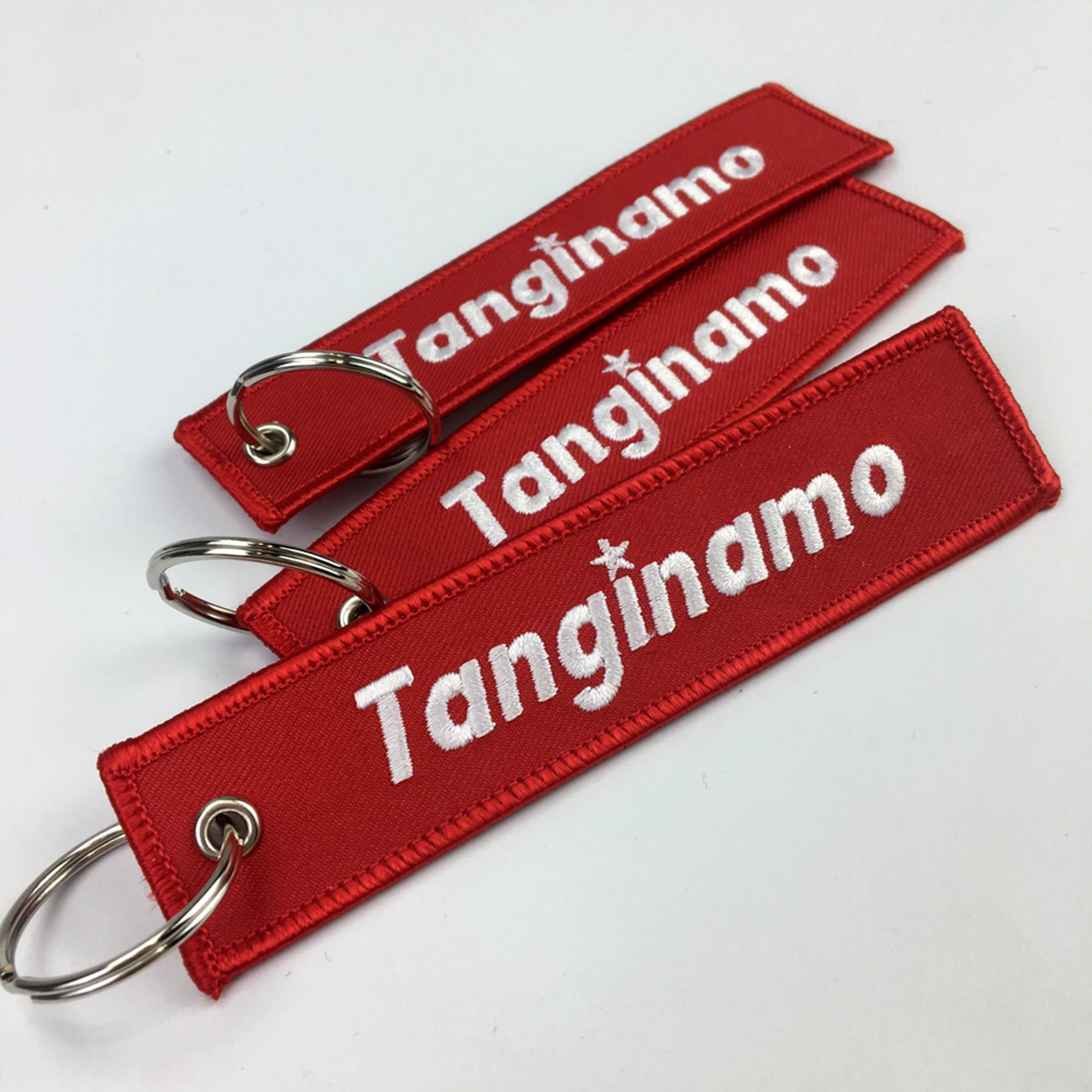Embroidered Name/saying Strap Key Rings, Keychains with Clasp