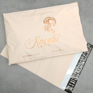 Bolsas de correo de polietileno de color beige crema personalizadas, 50-500 unidades, bolsas de envío personalizadas con logotipo de un color, bolsas de envío mate personalizadas