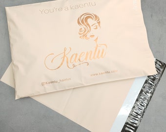 Kundenspezifische Creme-Poly-Versandtaschen mit einfarbigem Logo-Druck