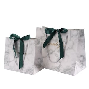 Custom shopping bags paper marble gift bag Luxury Packaging etiquette paper bag with ribbon handle