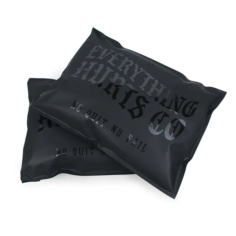 brand matte mailing mail self adhesive free plastic packaging custom printed shipping bag black spot poly mailer image 3