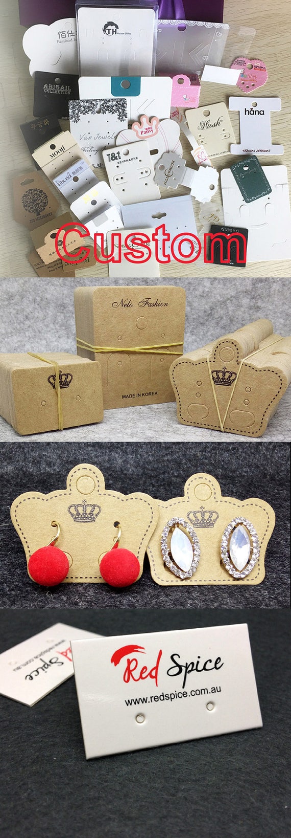  SEWACC 1 Set Jewelry Packaging Card Kraft Earring Tag