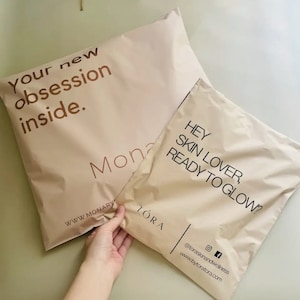 Bolsas de correo de polietileno negras personalizadas de 100 piezas, bolsas de envío personalizadas con logotipo de un color, bolsas de envío negras brillantes personalizadas