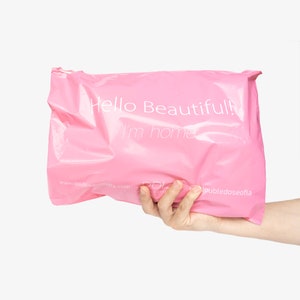 Bolsa de correo de polietileno rosa de 1000, lista para enviar o personalizada, bolsa de envío rosa con su diseño, bolsa de franqueo rosa personalizada