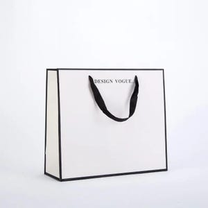 50 pcs persoanlized paper bags ribbon tote style custom jewelry packaging bags with logo custom logo eco paper bags custom gift bags