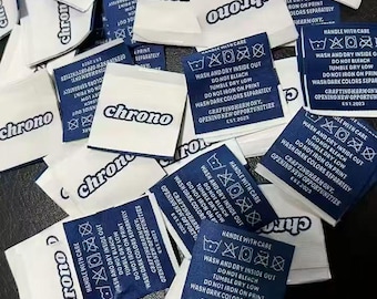 100 Custom Silky Satin Clothing Labels: Sew-In Garment Tags