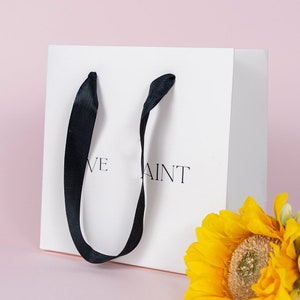Bolsas de papel con logotipo personalizado para boutique, bolsas de compras con asa, bolsas para ropa, bolsas para venta minorista, bolsas de regalo para fiestas, bolsas de boda, reciclables