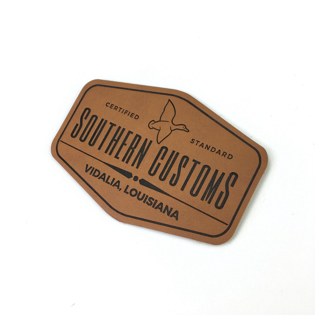 50 Custom Personalized Leather Patches With Logo Text or - Etsy