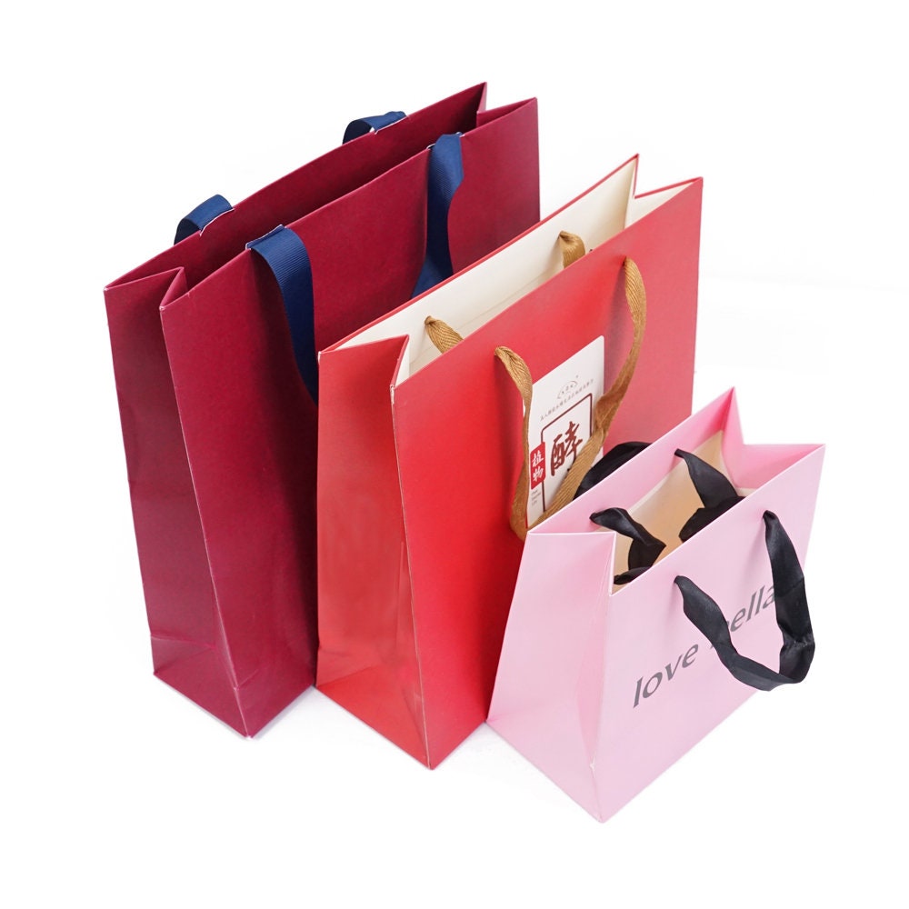 Paper Bags With Handles Custom Shop Bag With Logo Custom Etsy