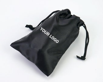 100 pcs Custom satin bag, Drawstring Satin Jewelry Packaging Pouch. Satin bag with your logo.