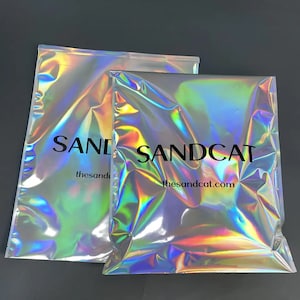 100-500 Borsa olografica personalizzata, Borsa olografica personalizzata, Borse arcobaleno olografiche - Borse lucide, borse iridescenti, imballaggi