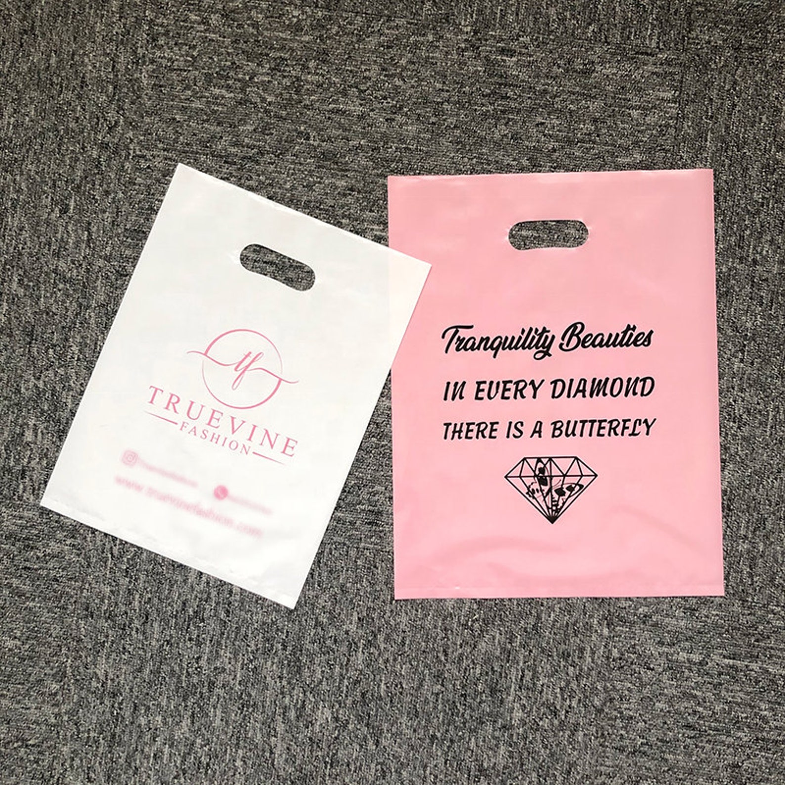 Custom Shopping Bags With Logo for Boutique Custom Plastic Etsy