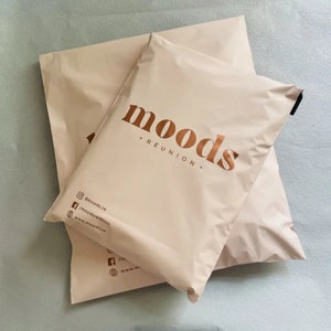 Bolsas de correo de polietileno de color beige crema personalizadas, 50-500 unidades, bolsas de envío personalizadas con logotipo de un color, bolsas de envío mate personalizadas