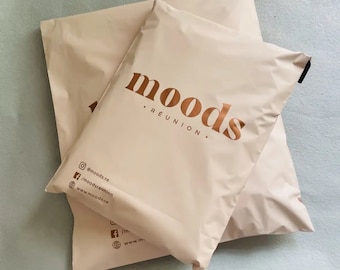 50-500 Custom cream beige Poly Mailers Bag, Custom Shipping Bag With One Color Logo, Custom Matte Postage Bag