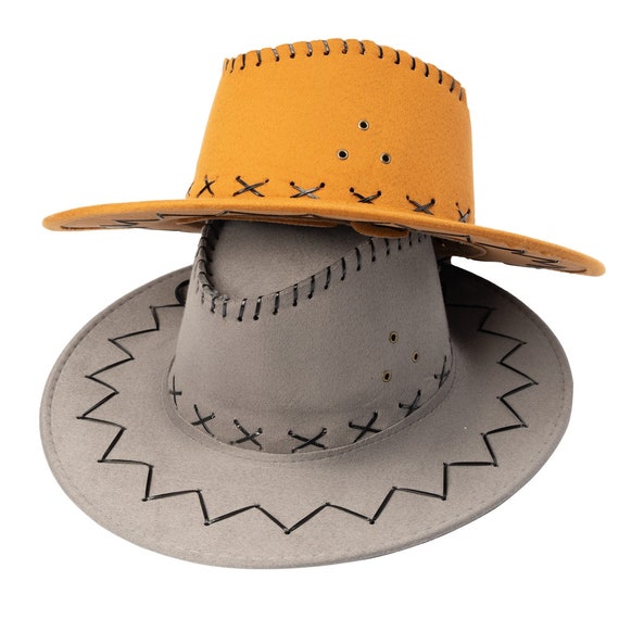 100% Wool Western Cowboy Hats for Unisex Cream Cowgirl Hat Women Party Top  Hat Men Felt Panama Cap Outdoor Sun Hat