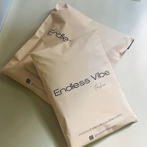 Bolsas de correo biodegradables de polietileno de color beige crema personalizadas, 50-500 unidades, bolsas de envío personalizadas con logotipo de un color, bolsas de envío mate personalizadas