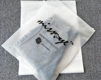 100-1000 Custom Frosted Zipper Bags, clear zipper bag, high quality clothes plastic bag, custom zipper bag for poly mailer