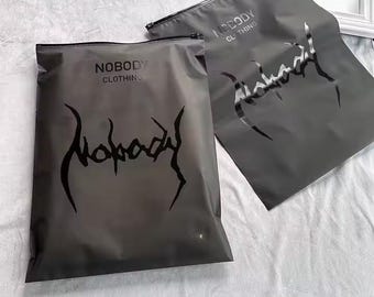 Custom Frosted Black Zipper Bags for Clothing Packaging with Logo