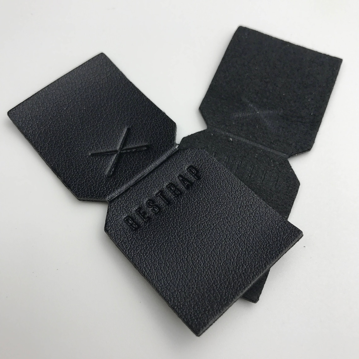 Custom embossed logo black leather label embossed logo black Etsy