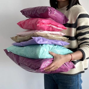 100-1000 bolsas de envío autosellantes adhesivas de polietileno personalizadas de color verde menta, extremadamente livianas con logotipo de un color, bolsa de franqueo personalizada