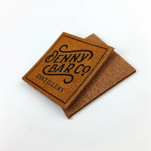 50 Custom Leather Patch with iron on backing, Custom patch for Hats, Laser Engraved Patches