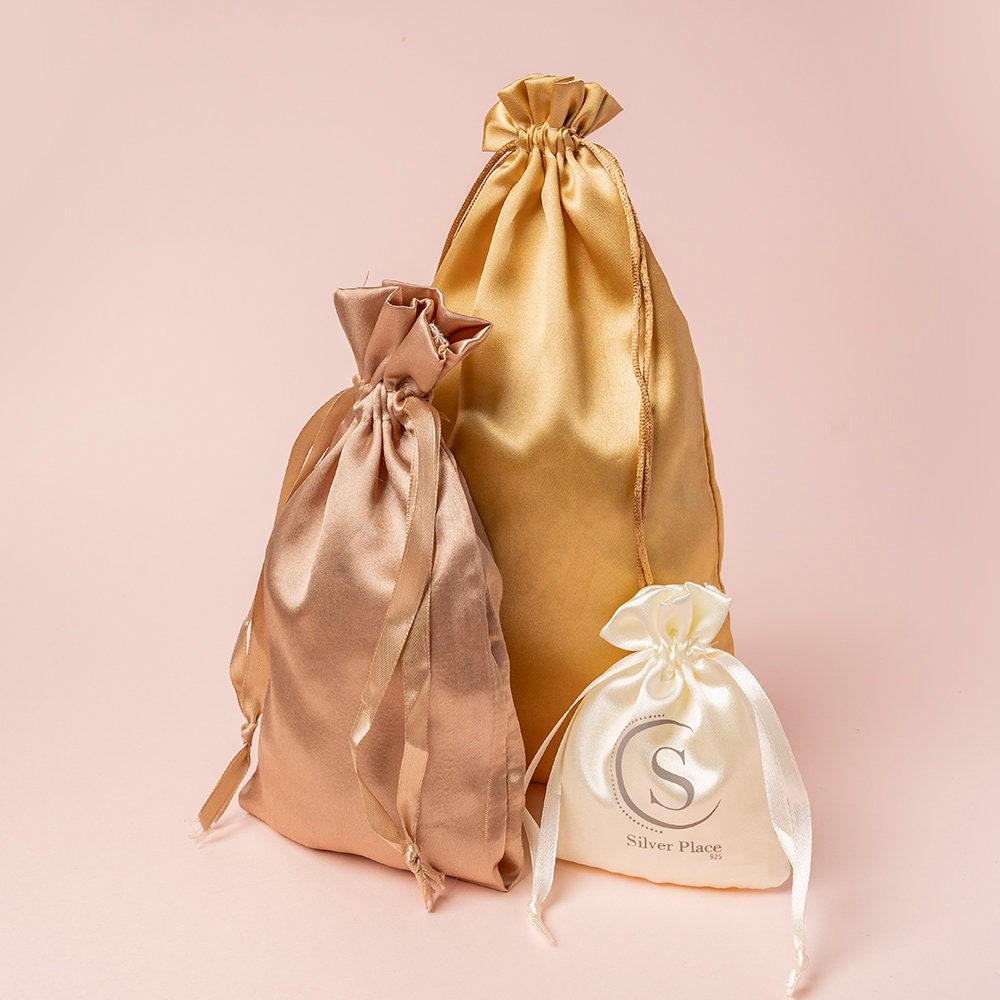 100pcs Satin Drawstring Bags Custom Dust Bags Jewelry