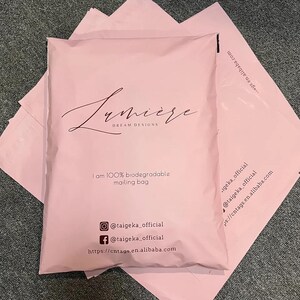 100 pes 10x14&#39;&#39; pink poly mailer ready to ship or custom you design pink shipping bag custom pink postage bag