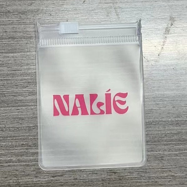 100  2.35x3in/6x8cm custom matte Frosted Jewelry zipper Bag，customized high-quality jewelry packaging, custom jewelry bag with you logo