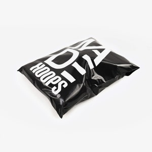 Bolsas de correo de polietileno negras personalizadas de 100 piezas, bolsas de envío personalizadas con logotipo de un color, bolsas de envío negras brillantes personalizadas