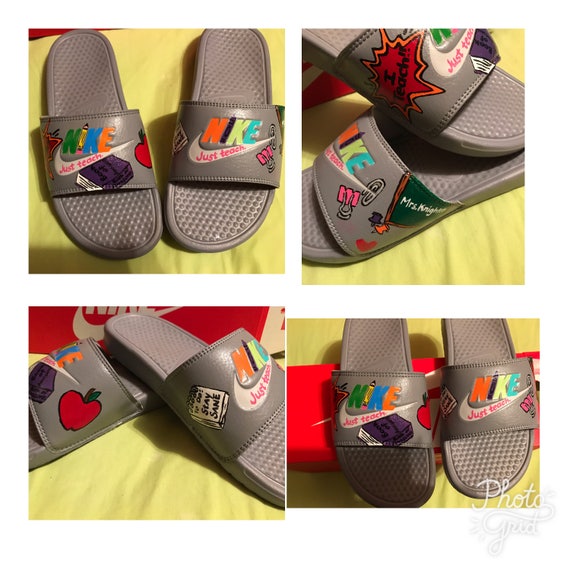Teacher Appreciation Nike slides Etsy