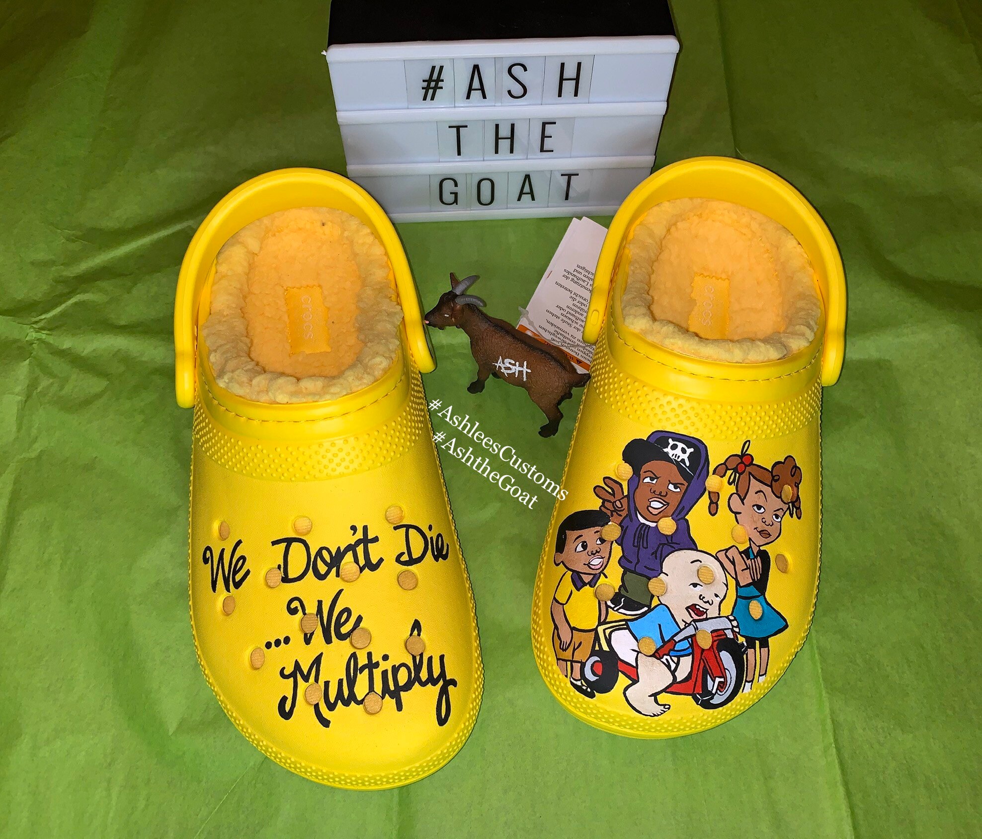 Custom crocs with fur sales