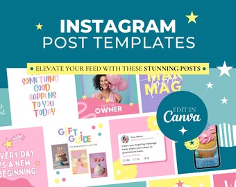 Sweet Treats Instagram Post Templates for Canva - Creative Instagram Designs - Quotes for Instagram - Cute Instagram Designs