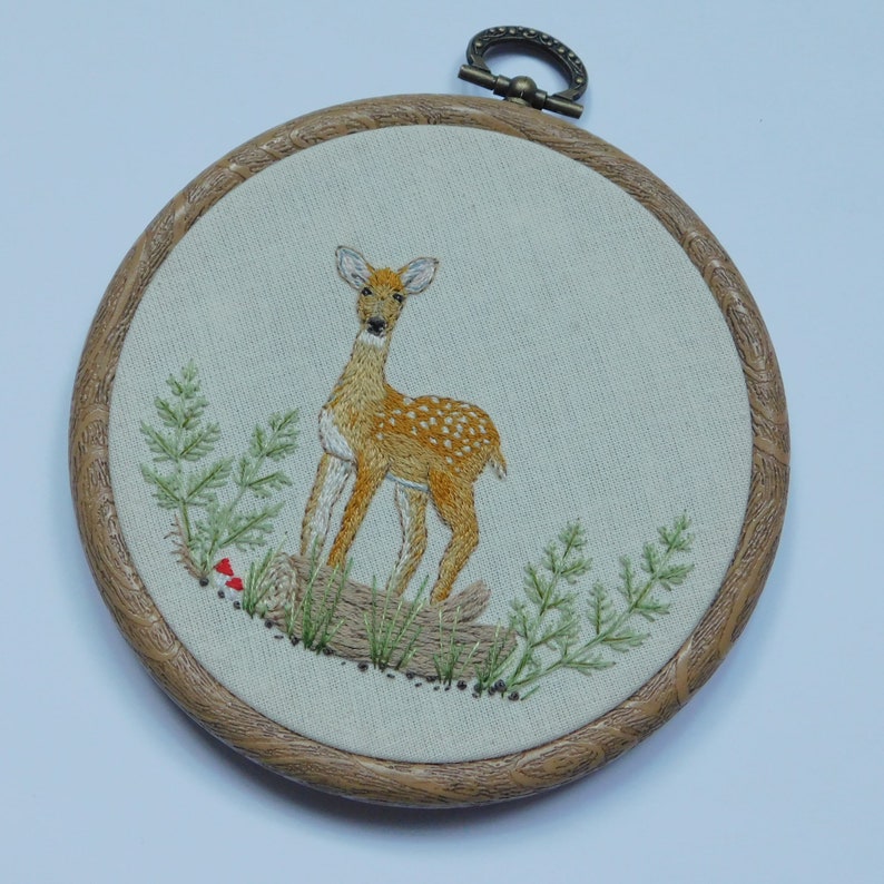 Deer embroidery embroidered deer animal embroidery hand  etsy Deer embroidery embroidered deer animal embroidery hand  etsy