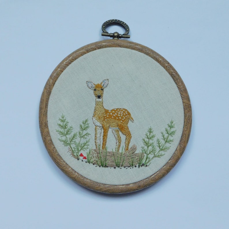 Deer embroidery embroidered deer animal embroidery hand  etsy Deer embroidery embroidered deer animal embroidery hand  etsy