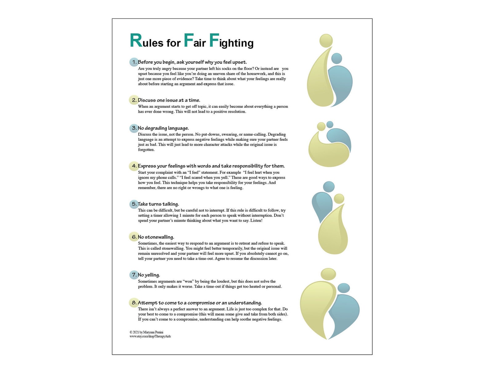 Fair Fighting Rules Printable Etsy