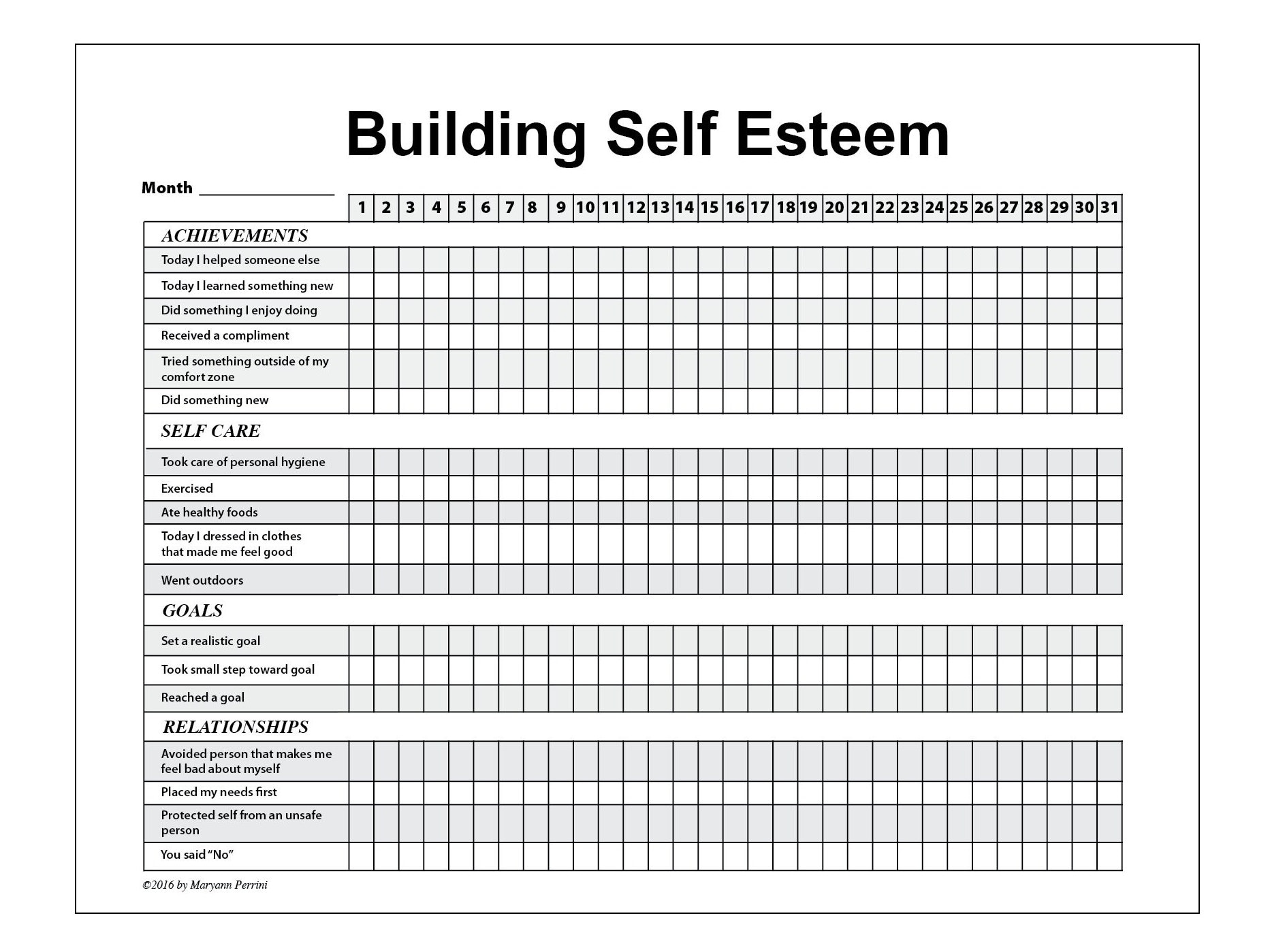 Self-esteem Tracker I - Etsy