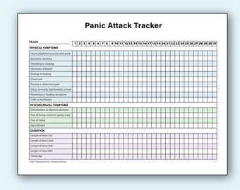 Printable Panic Attack Tracker