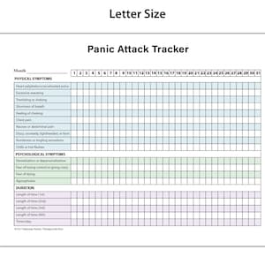Printable Panic Attack Tracker - Etsy