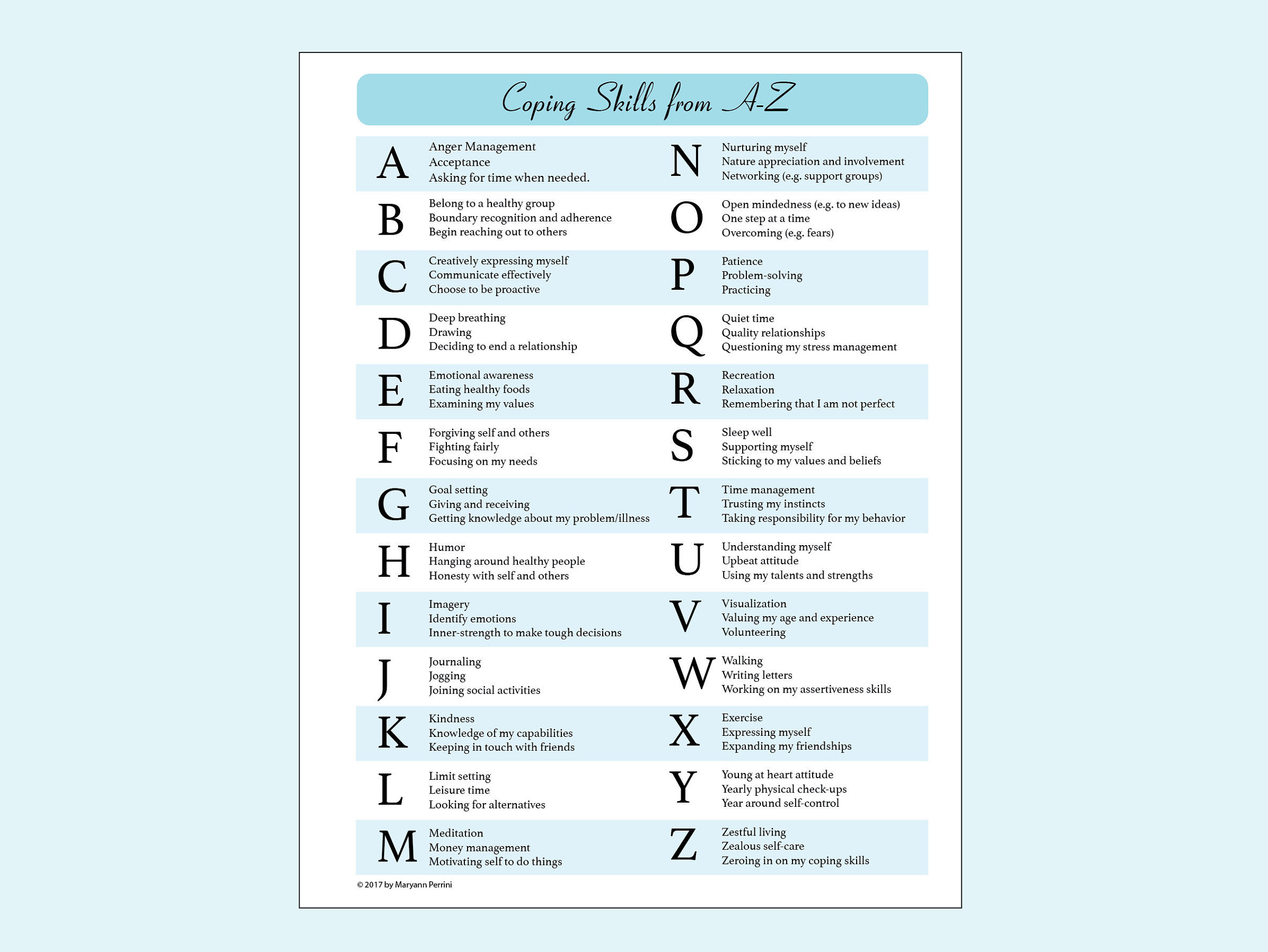Printable 78 coping skills for stress and anxiety etsy
