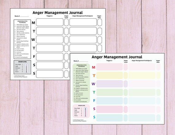 Anger Management Tracker Bullet Journal | Etsy