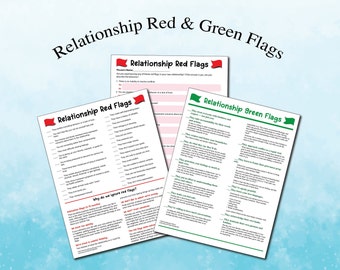 Printable Relationship Red & Green Flag Bundle